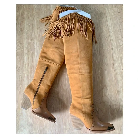 Spell Tan Over the Knee Boots - Picture 2 of 6